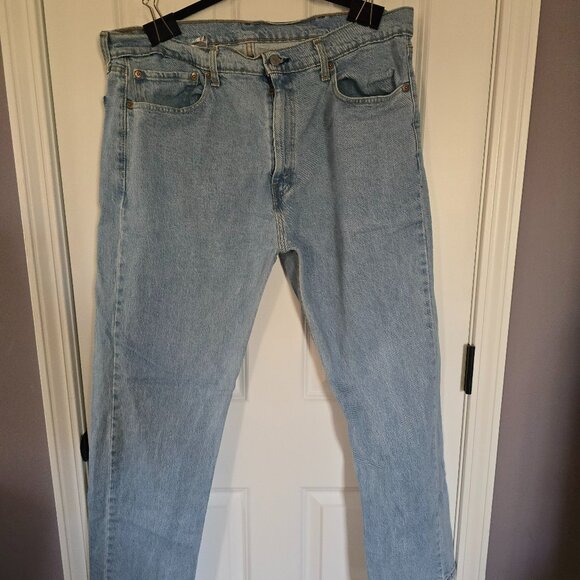 Mens Levis 505 Jeans 38 x 30 505 Regular Fit Light Wash - Picture 1 of 3